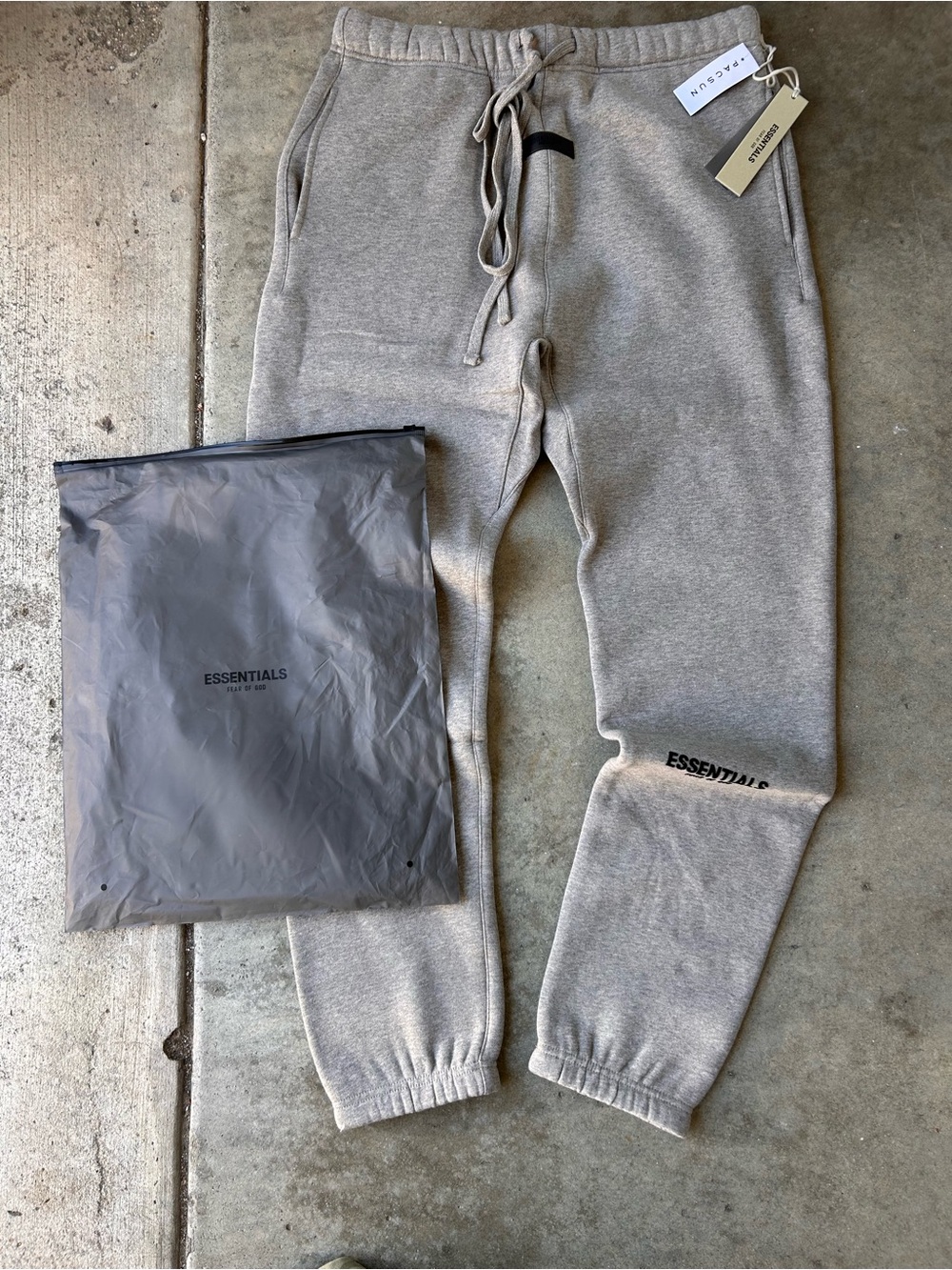 Essentials Men's Light Gray Drawstring Sweatpants - Picture 2 of 9